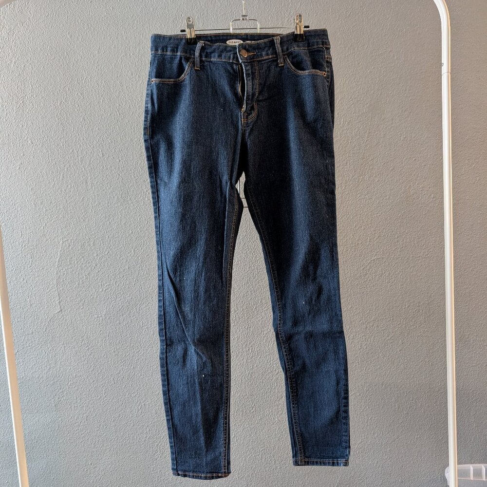Women's Old Navy Dark Wash Super Skinny Mid-Rise Jeans Sz 8